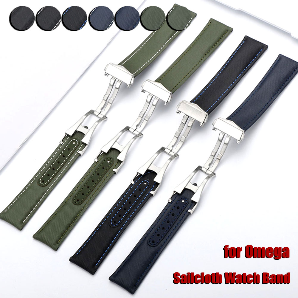 Omega Watch Speedmaster - Nylon Sailcloth WatchBand 20mm 21mm 22mm