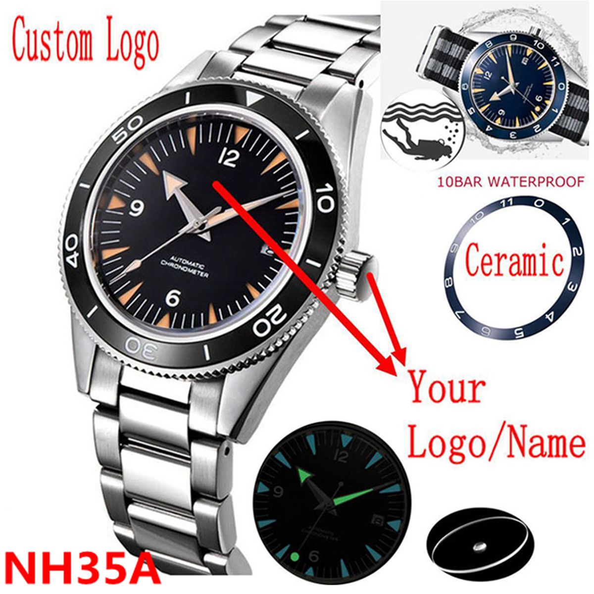 Custom Logo NH35 Movement Watc - Seiko Watch Prospex 评论和价格