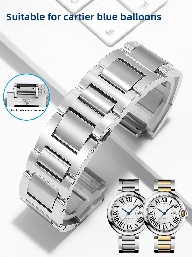 Stainless steel watch strap is - Cartier Watch Ballon Bleu 评论和价格